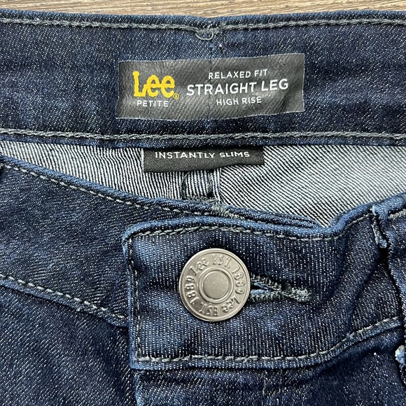 Lee Petite Relaxed Fit Straight Leg High Rise Blue Jeans Slims Sz 8P No Sz Tag - Picture 4 of 11